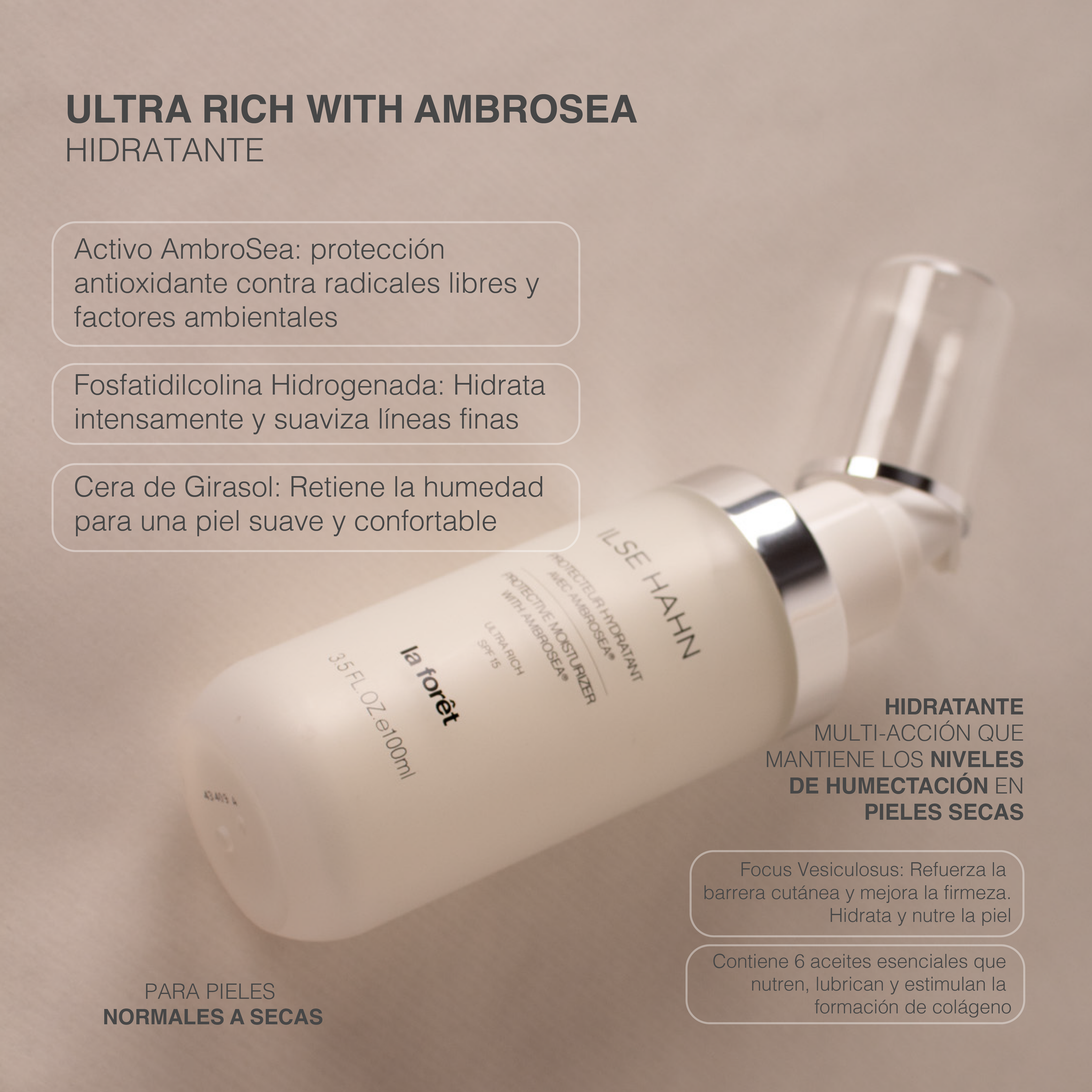 Ultra Rich con AmbroSea Hidratante Facial SPF 15